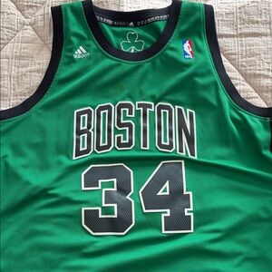 Adidas Boston Green Basketball Jersey with Black Trim Paul Pierce 34